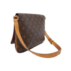 Louis Vuitton Leather Shoulder Brown Short Musette Monogram Bag Tango